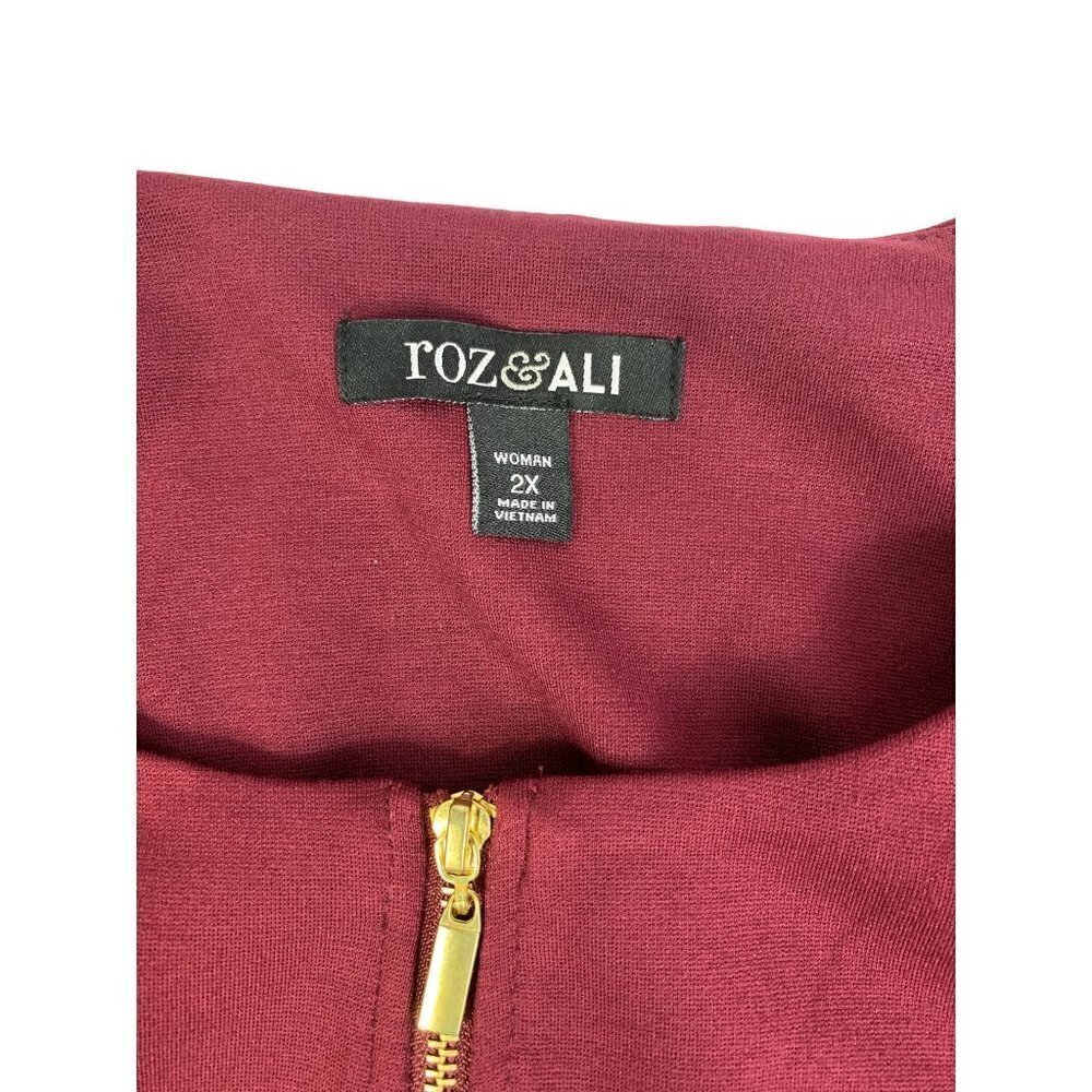 Roz & Ali Women's Burgundy Casual Jacket - Picture 3 of 6